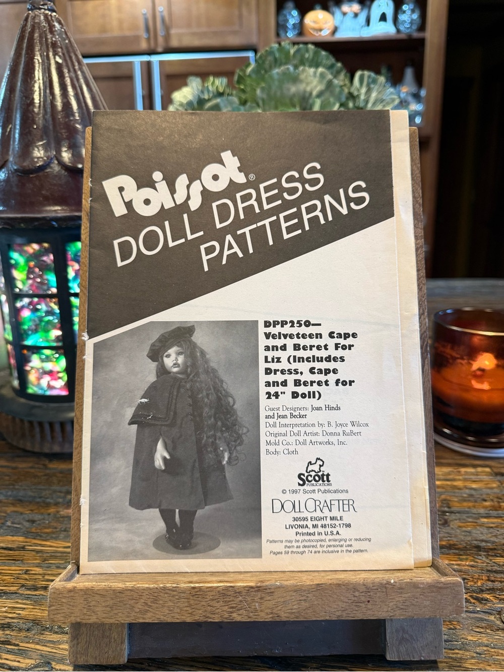 Poissat DPP250 Sewing Doll Dress Pattern Vintage Beret Cape Dress